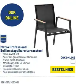Makro Metro Professional Bellize stapelbare terrasstoel aanbieding