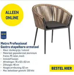 Makro Metro Professional Gastro stapelbare armstoel aanbieding