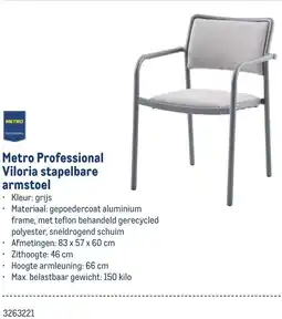 Makro Metro Professional Viloria stapelbare armstoel aanbieding
