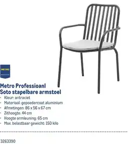 Makro Metro Professioanl Soto stapelbare armstoel aanbieding
