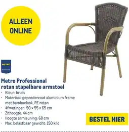 Makro Metro Professional rotan stapelbare armstoel aanbieding