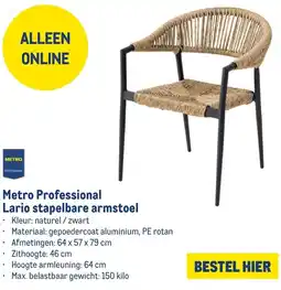 Makro Metro Professional Lario stapelbare armstoel aanbieding