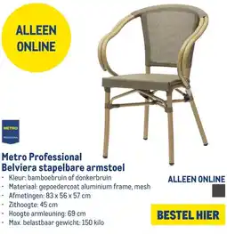 Makro Metro Professional Belviera stapelbare armstoel aanbieding