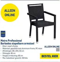 Makro Metro Professional Barbados stapelbare armstoel aanbieding