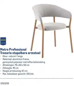 Makro Metro Professional Trezario stapelbare armstoel aanbieding