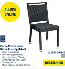 Makro Metro Professional Barbados stapelstoel aanbieding