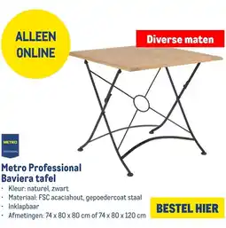Makro Metro Professional Baviera tafel aanbieding