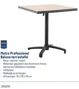 Makro Metro Professional Beluna terrastafel aanbieding
