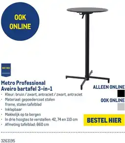 Makro Metro Professional Aveiro bartafel 3-in-1 I aanbieding