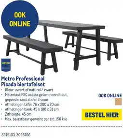 Makro Metro Professional Picada biertafelset aanbieding