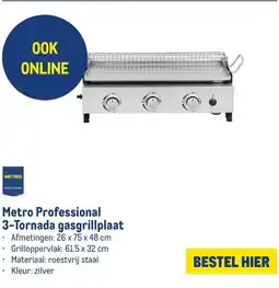 Makro Metro Professional 3-Tornada gasgrillplaat aanbieding