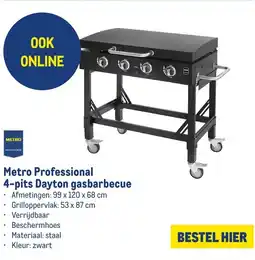 Makro Metro Professional 4-pits Dayton gasbarbecue aanbieding