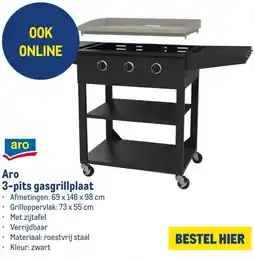 Makro Aro 3-pits gasgrillplaat aanbieding