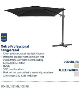 Makro Metro Professional hangparasol aanbieding