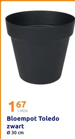 Action Bloempot Toledo zwart aanbieding