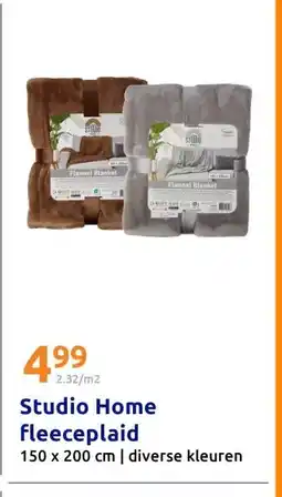 Action Studio Home fleeceplaid aanbieding