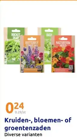 Action Kruiden-, bloemen- of groentenzaden aanbieding