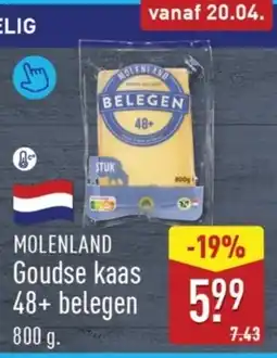 ALDI Molenland Goudse kaas 48+ belegen aanbieding