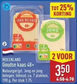 ALDI Molenland Goudse kaas 48+ aanbieding