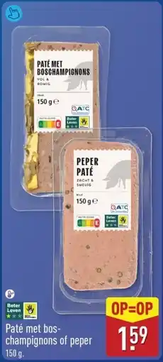 ALDI Paté met boschampignons of peper aanbieding