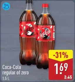 ALDI Coca-Cola regular of zero aanbieding