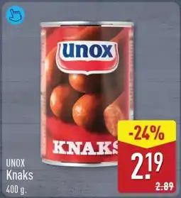 ALDI Unox Knaks aanbieding