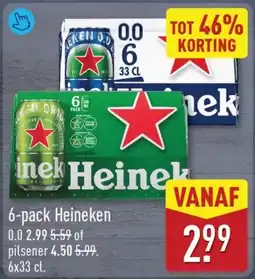 ALDI Heineken 0.0 of pilsener aanbieding