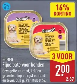 ALDI Romeo Fijne paté voor honden aanbieding
