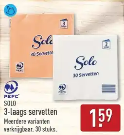 ALDI Solo servetten aanbieding