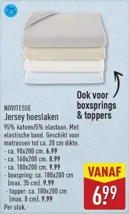 ALDI Novitesse Jersey hoeslaken aanbieding