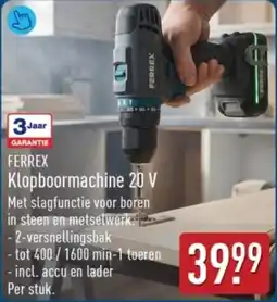 ALDI Ferrex Klopboormachine 20 V aanbieding