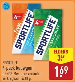 ALDI Sportlife 4-pack kauwgom aanbieding
