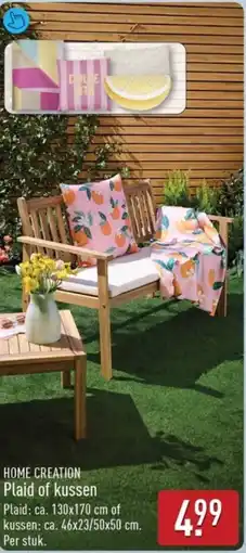 ALDI Home Creation Plaid of Kussen aanbieding