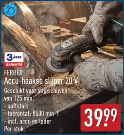ALDI Ferrex Accu Haakse Slijper 20 V aanbieding