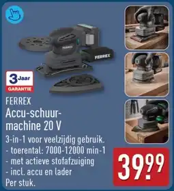 ALDI Ferrex Accu Schuurmachine 20 V aanbieding