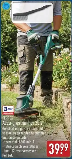ALDI Ferrex Accu-grastrimmer 20 V aanbieding