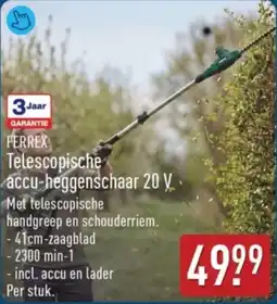 ALDI Ferrex Telescopische Accu Heggenschaar 20 V aanbieding