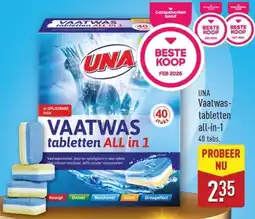 ALDI Una Vaatwastabletten all-in-1 aanbieding