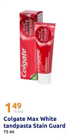 Action Colgate Max White tandpasta Stain Guard aanbieding