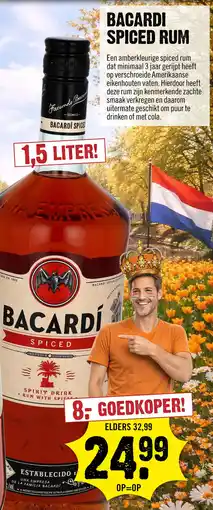 Dirck 3 Bacardi Spiced Rum 150 cl aanbieding