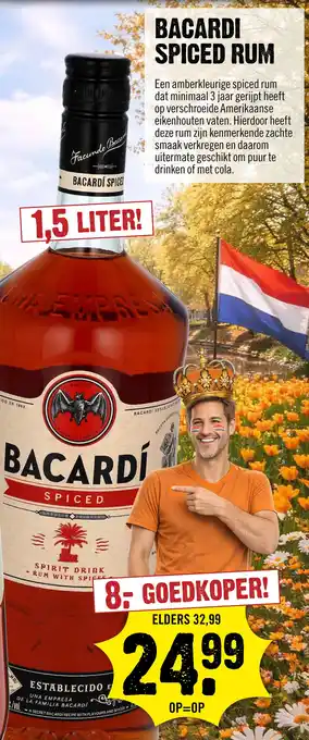 Dirck 3 Bacardi Spiced Rum 150 cl aanbieding