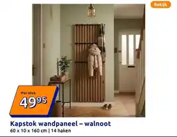 Action Kapstok wandpaneel – walnoot aanbieding