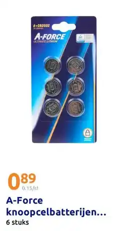 Action A-Force knoopcelbatterijen CR2032 aanbieding