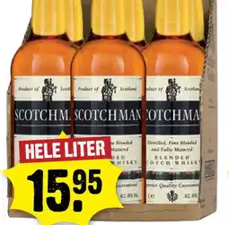 Dirck 3 Scotchman Whisky HELE LITER aanbieding