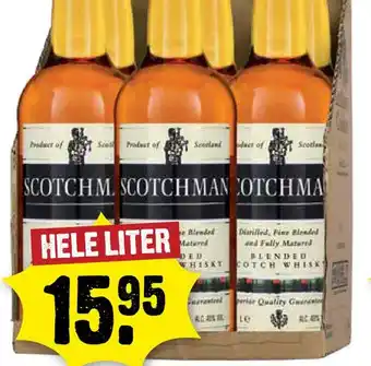 Dirck 3 Scotchman Whisky HELE LITER aanbieding