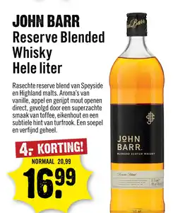 Dirck 3 John Barr Reserve Blended Whisky 100 cl aanbieding