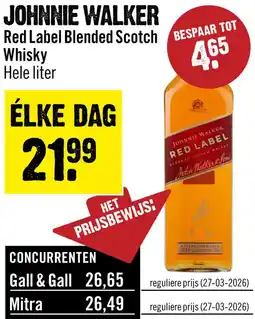 Dirck 3 Johnnie Walker Red Label Whisky 100 cl aanbieding