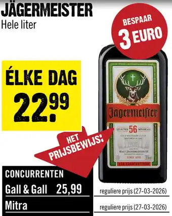 Dirck 3 Jagermeister Kruidenlikeur 100 cl aanbieding