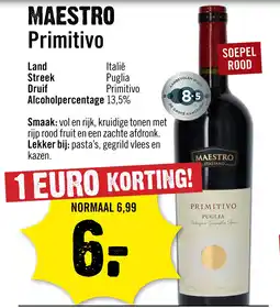 Dirck 3 Maestro Primitivo 75 cl aanbieding