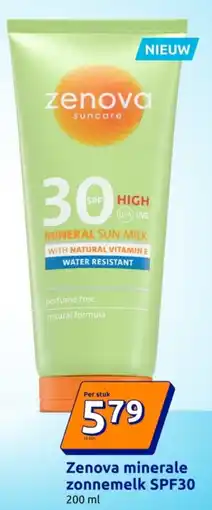 Action Zenova minerale zonnemelk SPF30 aanbieding